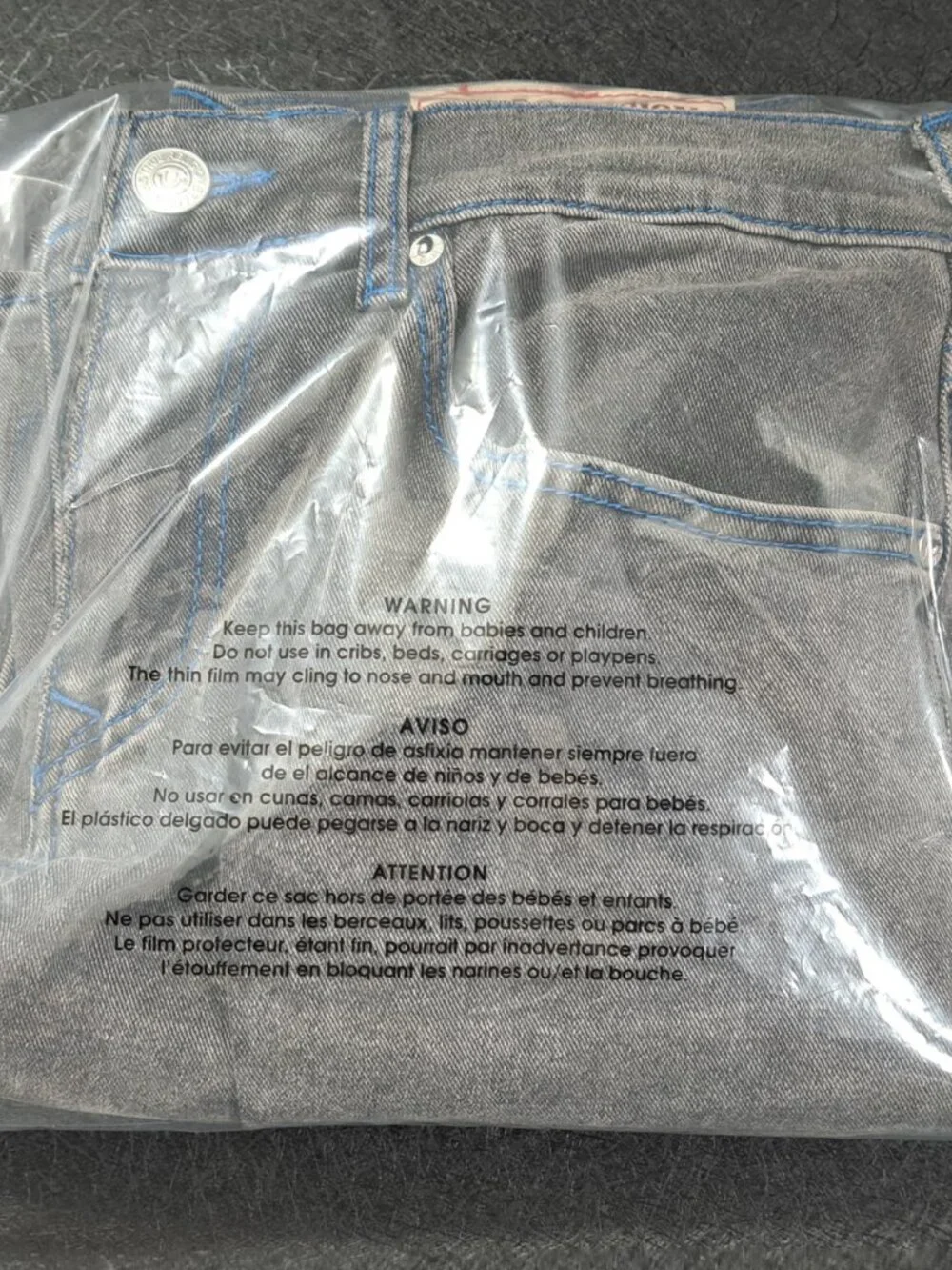 True Religion Men’s Geno Relaxed Slim Grey Phantom Jeans Size 32 NWT
